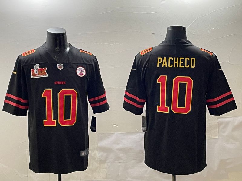 Men Kansas City Chiefs 10 Pacheco Black 2025 Nike Vapor Limited NFL Jersey style 4